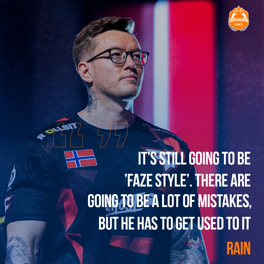 CSCL_EU's tweet photo. FaZe’s rain on playing with s1mple at the Austin Major:
“It’s still going to be FaZe style. There’ll be mistakes, but he has to get used to it. Happy s1mple is dangerous s1mple.”
They’re 1-1 after beating MOUZ.
#CS2 #eSports #AustinMajor #BlastMajor #NextGen #CS2 #CSCL #s1mple https://t.co/P0z2JREhlD