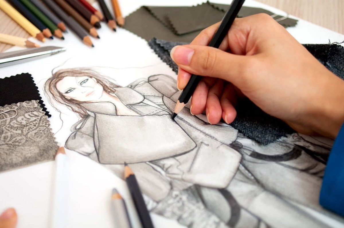 Fashion sketches, a symphony of shades and shapes. Creating the future of style.