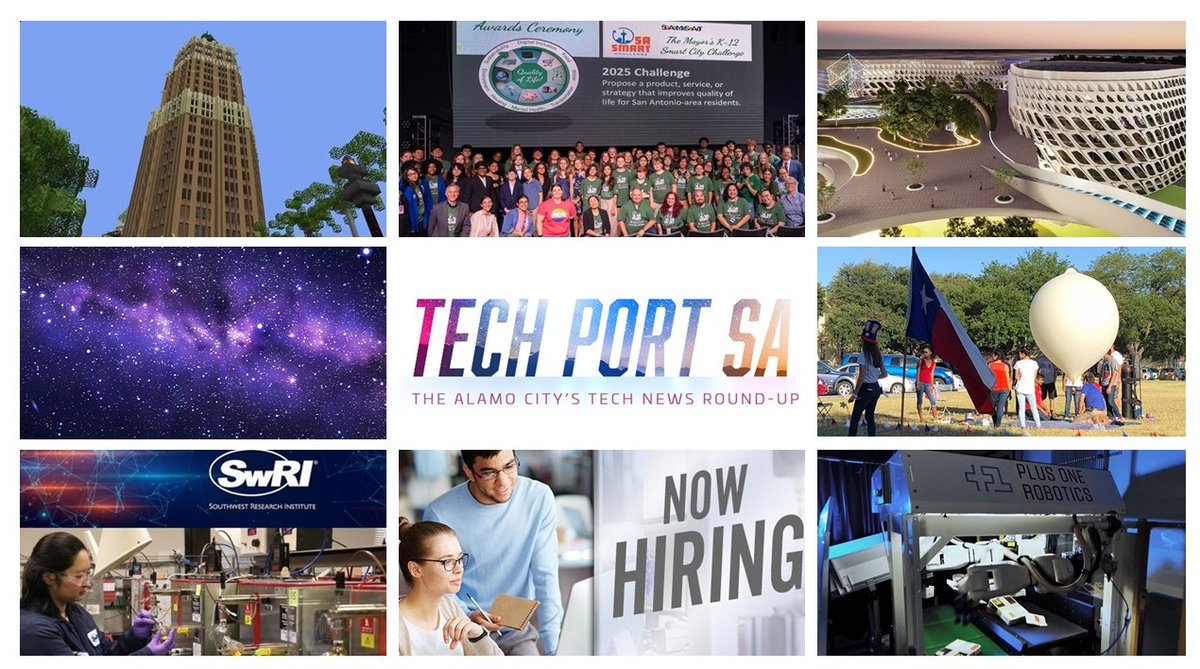 Port San Antonio (@portsanantonio) on Twitter photo Weekly tech news roundup: 🏢Minecrafter Replicates SA Architectural Icon; 🚐Lunch & Learn: Rideshare Programs ; 🎈High-altitude Balloon Launch; Tech Jobs & more! See more: tinyurl.com/y3zm5jc7 <a href="/VIA_Transit/">VIA Metro Transit</a> <a href="/Enterprise/">Enterprise</a> <a href="/wexfoundation/">WEX Foundation</a> @swri <a href="/XPLeague/">XP League</a> <a href="/PlusOneRobotics/">Plus One Robotics</a> <a href="/UTHealthSA/">UT Health San Antonio</a> Weekly tech news roundup: 🏢Minecrafter Replicates SA Architectural Icon; 🚐Lunch & Learn: Rideshare Programs ; 🎈High-altitude Balloon Launch; Tech Jobs & more! See more: tinyurl.com/y3zm5jc7 <a href="/VIA_Transit/">VIA Metro Transit</a> <a href="/Enterprise/">Enterprise</a> <a href="/wexfoundation/">WEX Foundation</a> @swri <a href="/XPLeague/">XP League</a> <a href="/PlusOneRobotics/">Plus One Robotics</a> <a href="/UTHealthSA/">UT Health San Antonio</a>