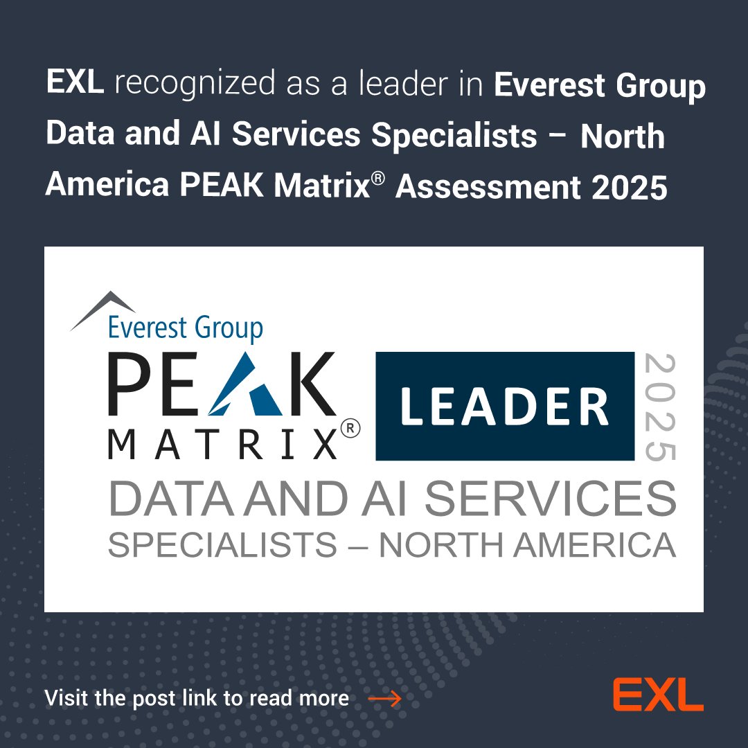 EXL has been named a Leader in Everest Group's 2025 PEAK Matrix® Assessment for Data and AI Services Specialists – North America. Download the full report to see why EXL continues to lead in orchestrating AI for real-world outcomes. bit.ly/3ZwFFqK