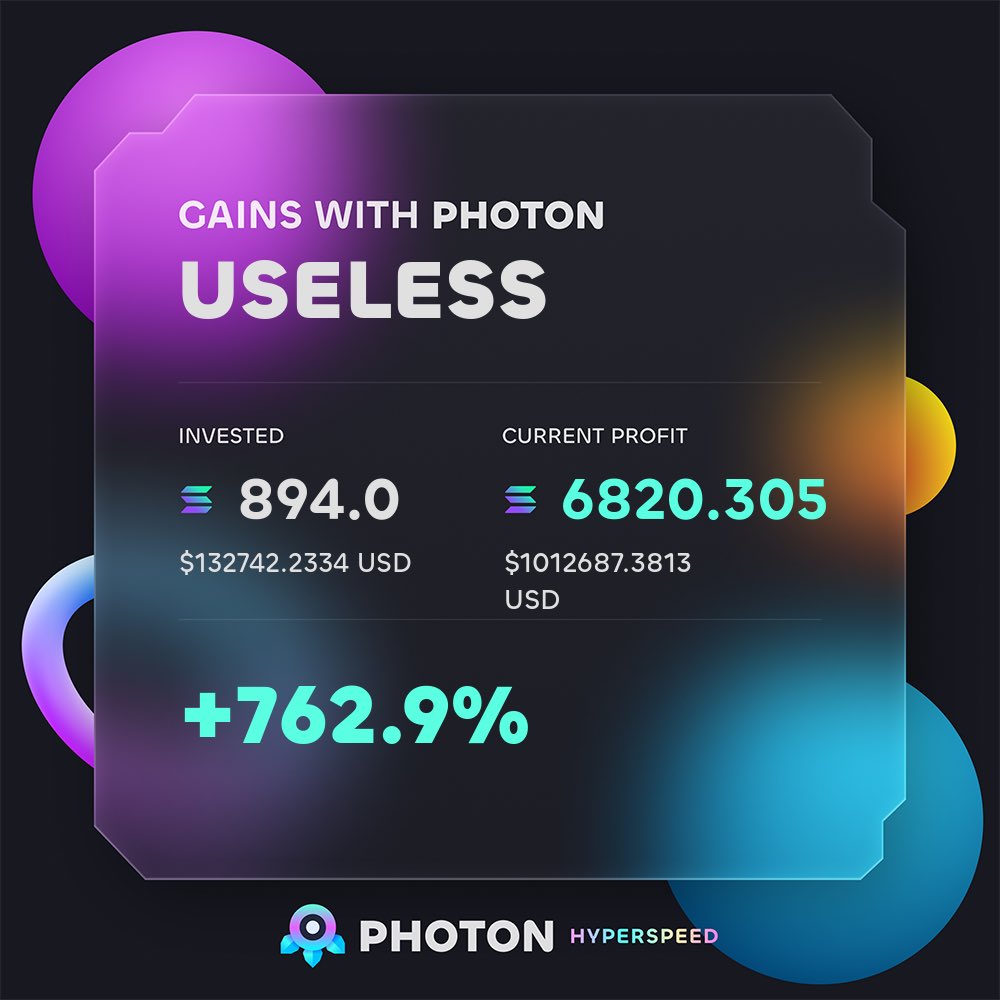The most beautifully pointless coin in existence. PNL not accurate due to some Jup DCA, but probs still up a comfy 3x with size.

Moral of the story? Don’t fear buying high, just aim to sell higher. I’ll ride this to a 9-fig MC or straight to zero.

It’s still #USELESS 😂 Pure