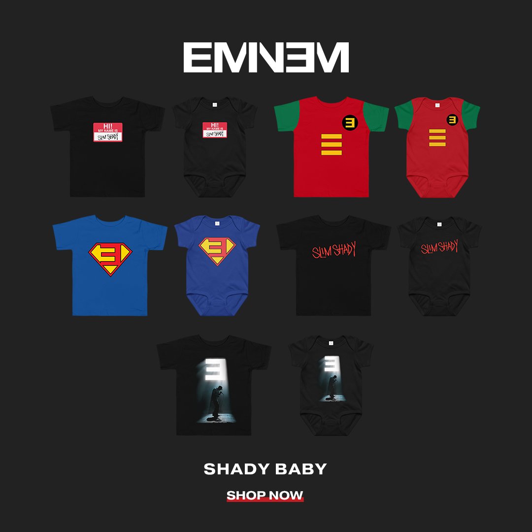Eminem's tweet image. "I think my dad's gone crazy..." #SHADYBABY merch out now 💥 - shop.eminem.com