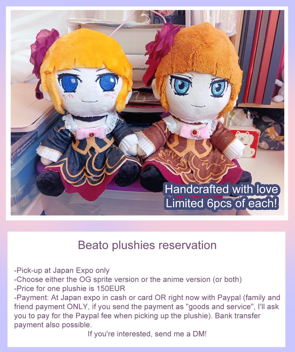 Beato plushies reservation for Japan Expo open!☺️