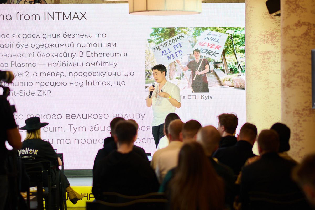 ETHKyiv (@ethkyiv_ua) on Twitter photo Big thanks to <a href="/HiokiLeona/">Leona Hioki priv/acc</a> , Co-Founder of <a href="/intmaxIO/">INTMAX main</a> , for his inspiring talk at ETHKyiv on the evolution of Plasma, Layer 2 scalability, and client-side zero-knowledge proofs.
Seeing Leona wearing a vyshyvanka and presenting slides in Ukrainian made his presence at ETHKyiv feel Big thanks to <a href="/HiokiLeona/">Leona Hioki priv/acc</a> , Co-Founder of <a href="/intmaxIO/">INTMAX main</a> , for his inspiring talk at ETHKyiv on the evolution of Plasma, Layer 2 scalability, and client-side zero-knowledge proofs.
Seeing Leona wearing a vyshyvanka and presenting slides in Ukrainian made his presence at ETHKyiv feel