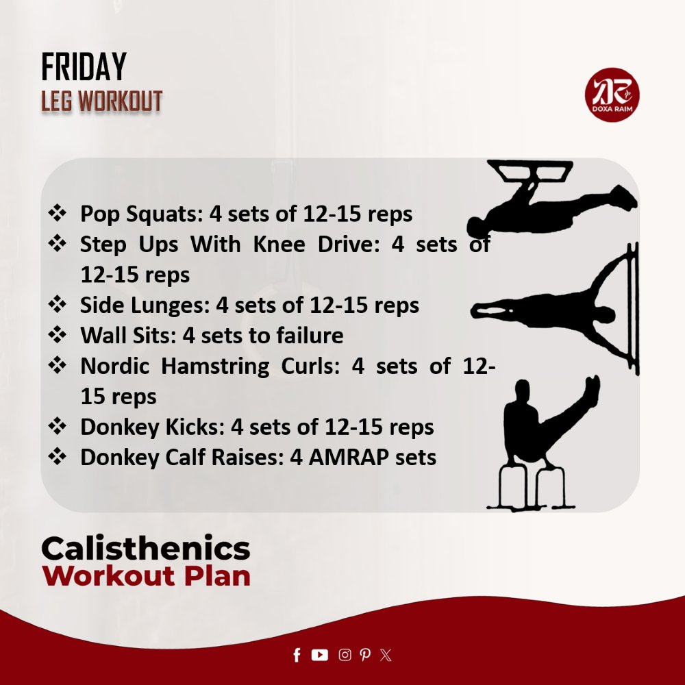 DOXARAIM's tweet image. CALISTHENICS WORKOUT ROUTINE | FRIDAY | LEGS WORKOUT | LOWER BODY ROUTINE

THE BODY IS A TEMPLE OF THE HOLY SPIRIT

#CALISTHENICSWORKOUT
#WEEKLYROUTINE
#BendArmStand
#MuscleUps
#StraddlePlanche
#HumanFlag
#FrontLever
#DOXARAIM
#PUTONCHRIST
#PUTONGLORY