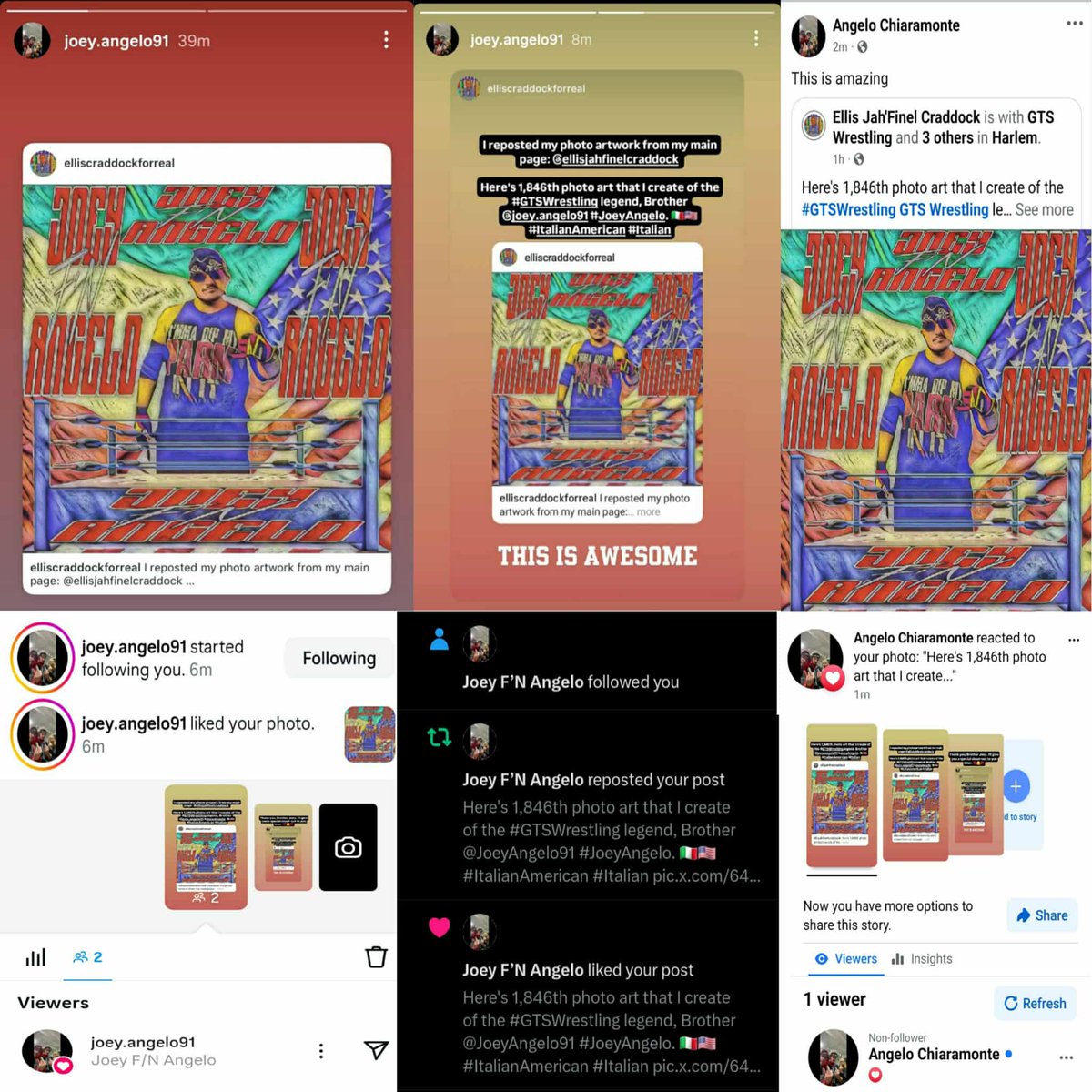 Lymon Kirkland/Lenox Vyshonn (@craddock_ellis) on Twitter photo Big thanks to the #GTSWrestling legend, Brother <a href="/JoeyAngelo91/">Joey F’N Angelo</a> #JoeyAngelo for loving & sharing my photo artwork of himself. He's officially to become my artwork customer. God bless him. He's a very nice guy. Although I never met him in person, but sooner or later. 💯🤗💯 Big thanks to the #GTSWrestling legend, Brother <a href="/JoeyAngelo91/">Joey F’N Angelo</a> #JoeyAngelo for loving & sharing my photo artwork of himself. He's officially to become my artwork customer. God bless him. He's a very nice guy. Although I never met him in person, but sooner or later. 💯🤗💯