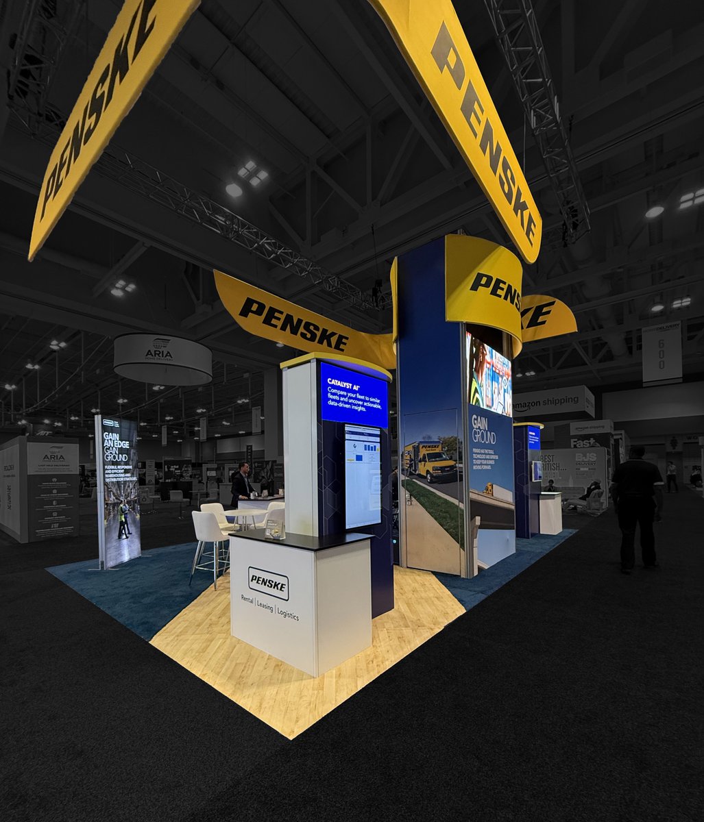 ExhibitStudios1's tweet image. @PenskeLogistics brought the power to @HomeDeliveryUSA, and we brought the experience to match. We designed and built their custom 20&apos; x 30&apos; island booth featuring an eye-catching LED screen, interactive racing game, and more.
#Penske #ExhibitStudios #ExceptionalSolutions