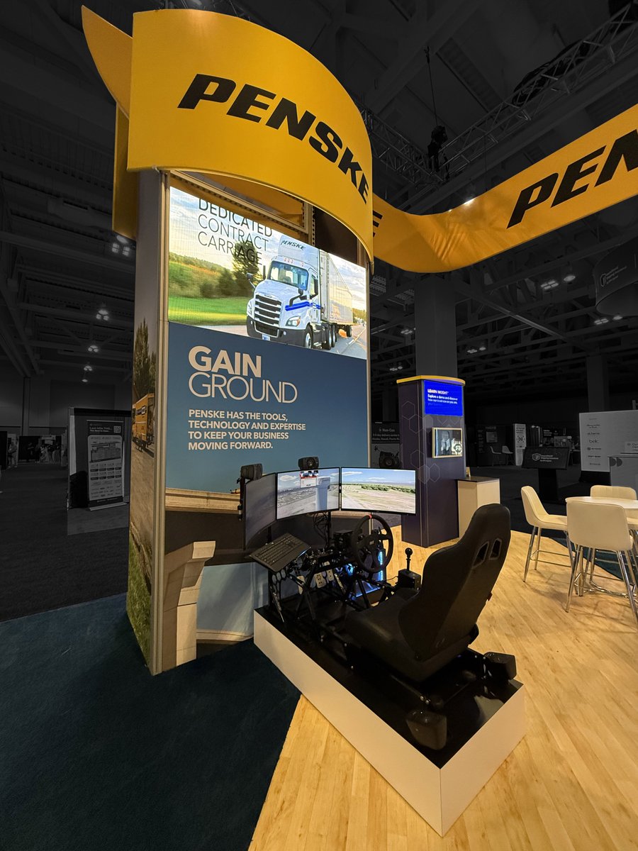 ExhibitStudios1's tweet image. @PenskeLogistics brought the power to @HomeDeliveryUSA, and we brought the experience to match. We designed and built their custom 20&apos; x 30&apos; island booth featuring an eye-catching LED screen, interactive racing game, and more.
#Penske #ExhibitStudios #ExceptionalSolutions