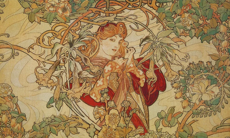 Papatyalı Kadın (detay) Ressam Alphonse Mucha 1898 tarihli ❤️
