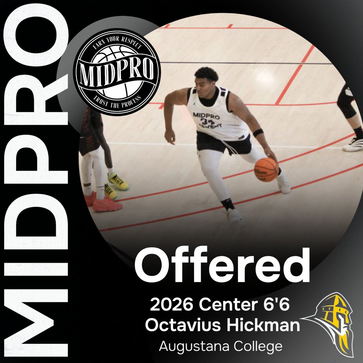 2026 Center 6’6 Octavius Hickman has received an athletic offer from Augustana College (D3) 

#MidProFam #ThisIsWhatWeDo #TrustTheProcess #EarnYourRespect #CreateYourStory