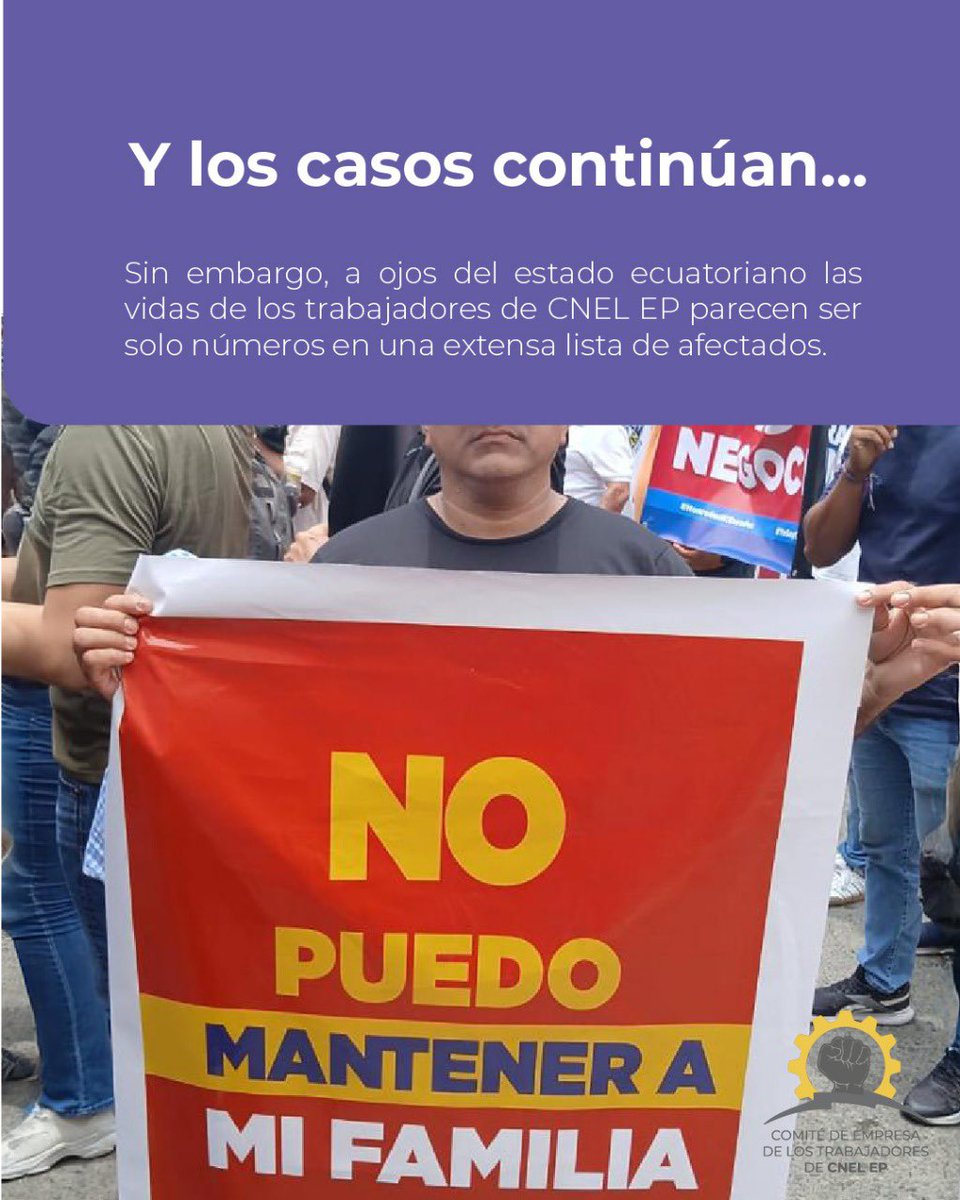 ⚠️ Cuando se ignoran los tratados internacionales, se violan derechos humanos

✋Pero una decisión  arbitraria les arrebató todo a los trabajadores de CNEL_EP
#MásQueLeyUnDerecho #JusticiaParaCNEL #CUT