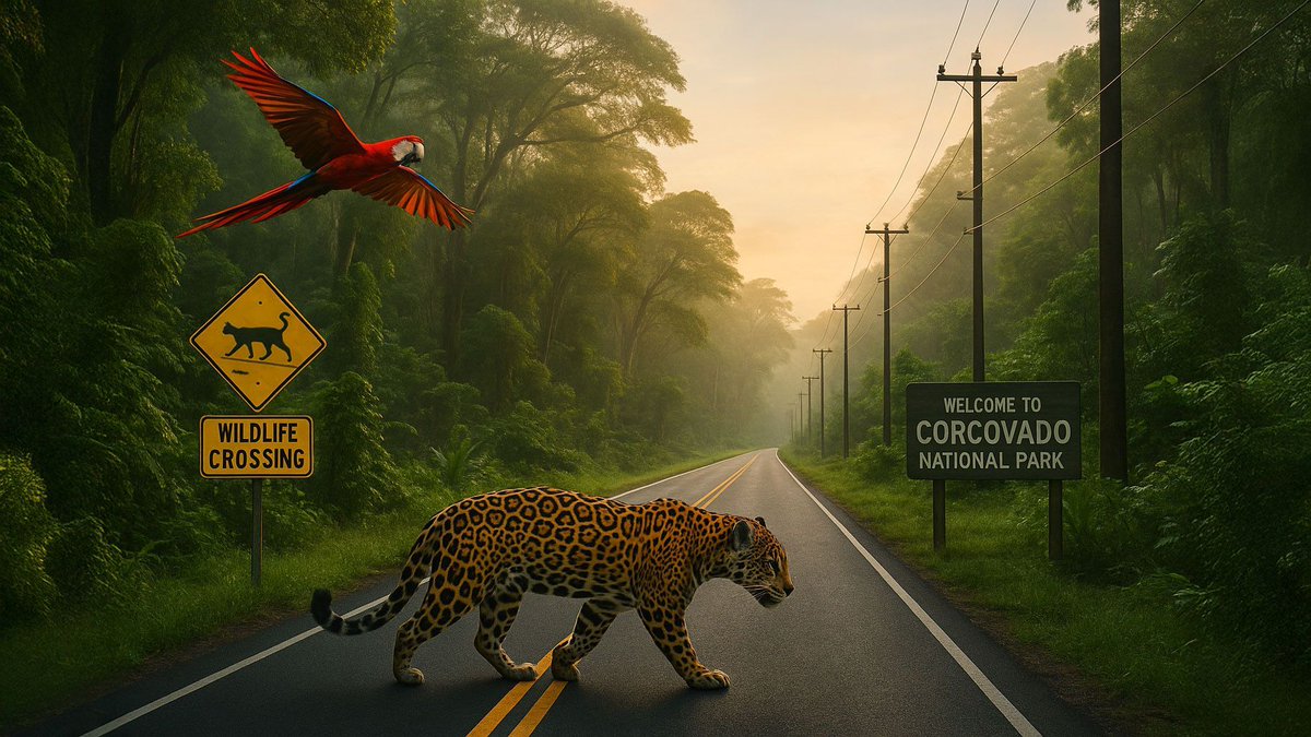 Costa Rica’s Osa rainforest is under threat. Roads &amp; power lines risk fragmenting jaguar &amp; monkey habitats. We must protect this wild heart before it’s too late. 🌱 #Conservation #OsaPeninsula
🔗 bigcatrescue.org/conservation-n…