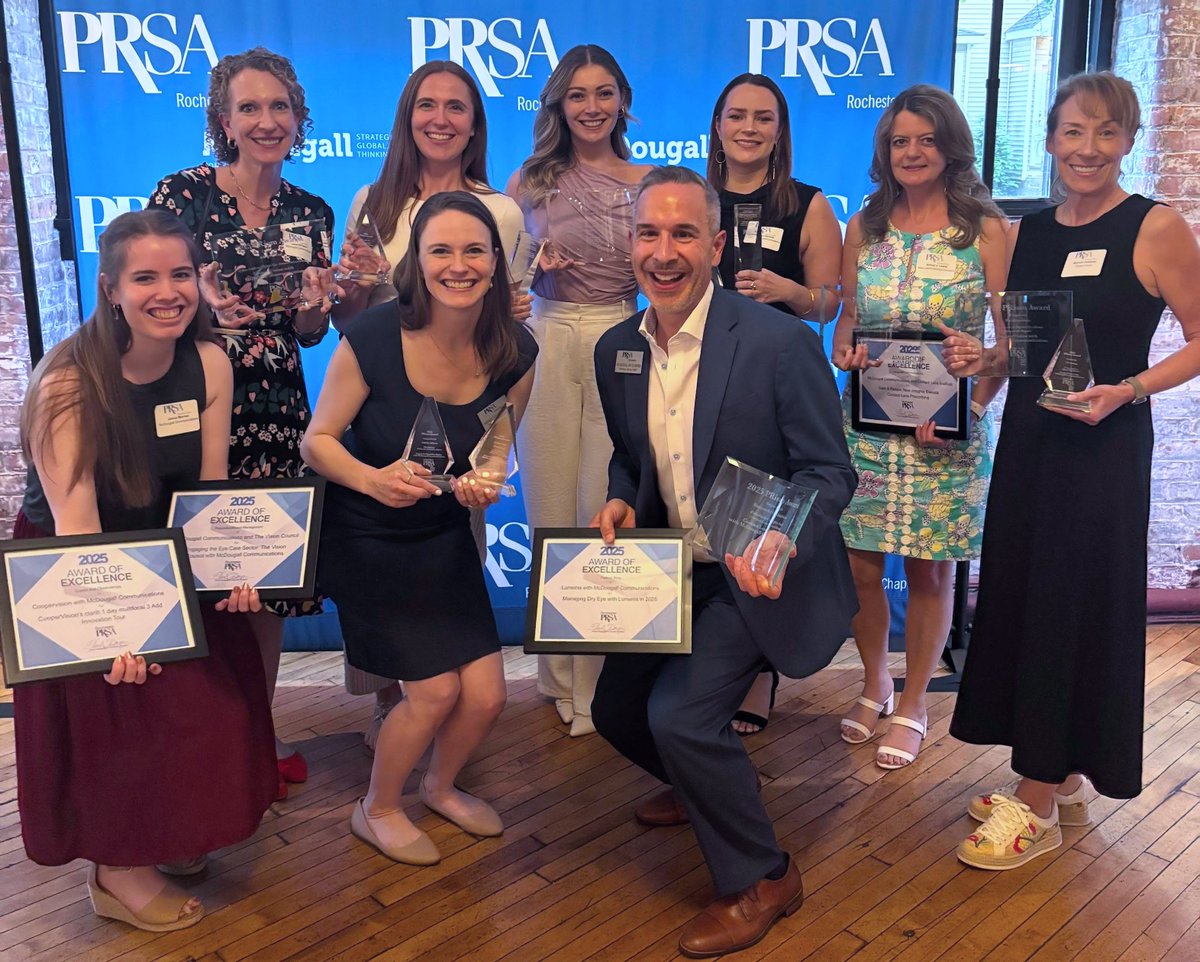 We celebrated the best of PR in the region last night at the 2025 <a href="/PRSARochester/">PRSARochester</a> PRism Awards. We earned 14 awards and, for the second year in a row, both Best of Show honors for work with <a href="/WorldCouncilOpt/">World Council of Optometry</a> and <a href="/CooperVision/">CooperVision</a>. Congrats to all the honorees!