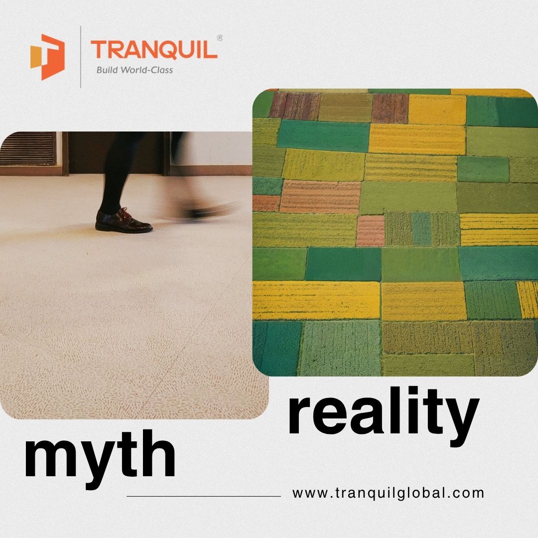 tranquilglobal's tweet photo. 𝗠𝘆𝘁𝗵 𝗕𝘂𝘀𝘁𝗲𝗱!  Carpet tiles? Aren’t they boring and unstable?  #Reality Check: Modern carpet tiles are a designer’s dream — mix, match, rotate, and reimagine your s#pace with endless #style combinations with different colors and patterns.  And the best part? https://t.co/5GMwzpBQOs