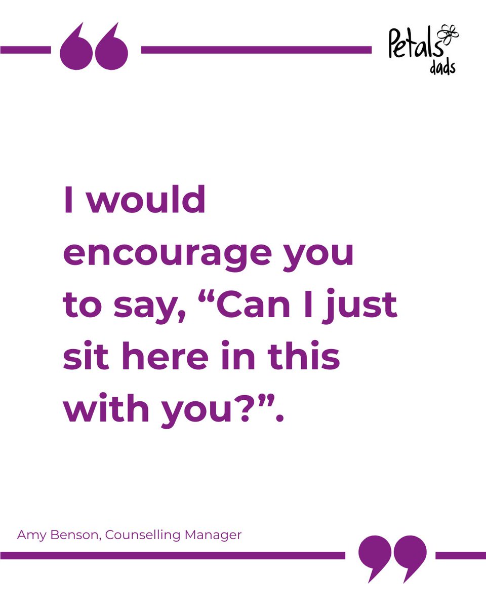 Continuing with our #FathersDay series, Petals Counsellor, Amy Benson, talks about the emotions Dads often experience following a loss.

💜 If you need support this week, search Petals Dads on Facebook to connect with others who know how it feels.

#FathersDay #PetalsTogether
