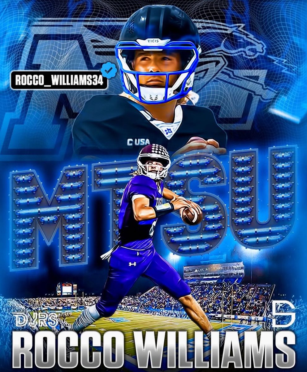 Shayne Pickering (@shaynep_media) on Twitter photo BREAKING: 2026 QB Rocco Williams has COMMITTED to Middle Tennessee
The Pickerington Central (OH) signal caller chose #MTSU over 11 other offers. He camped here this summer
The Blue Raiders get a quarterback for the 2026 recruiting cycle in <a href="/Qb1_rocco/">Rocco Williams</a> BREAKING: 2026 QB Rocco Williams has COMMITTED to Middle Tennessee
The Pickerington Central (OH) signal caller chose #MTSU over 11 other offers. He camped here this summer
The Blue Raiders get a quarterback for the 2026 recruiting cycle in <a href="/Qb1_rocco/">Rocco Williams</a>