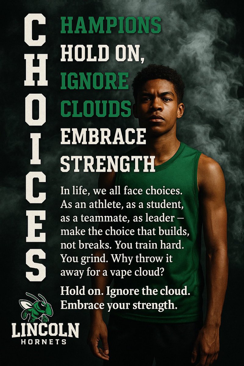 We see the banners and the rings on our campus. We know our students and athletes are champions. We must be champions on and off the field and courts. It’s about making the right choices. #AthletesAgainstVaping