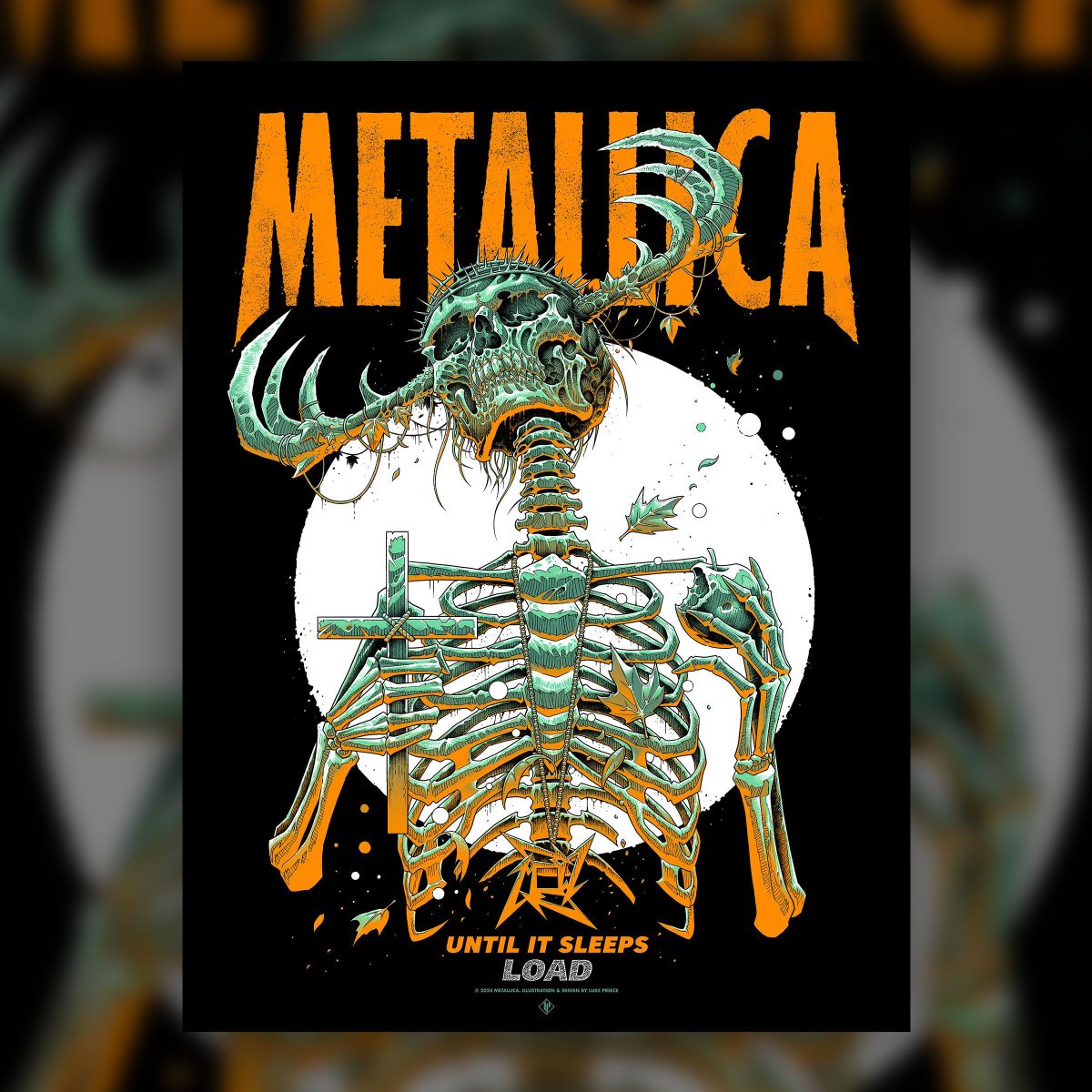 Commemorate Load (Remastered) release day with this limited “Until It Sleeps” poster by Luke Preece, available in the Met Store and the Probity UK Shop. Lucky random orders will receive the rare foil variant.

This one will go fast, but don’t worry if you miss out. This awesome