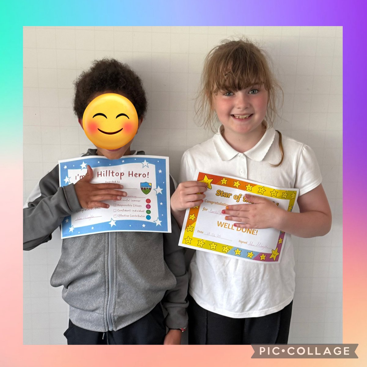 Well done to our new Hilltop Hero and Class Star in P4b. We are proud of your achievements. 🏆⭐️