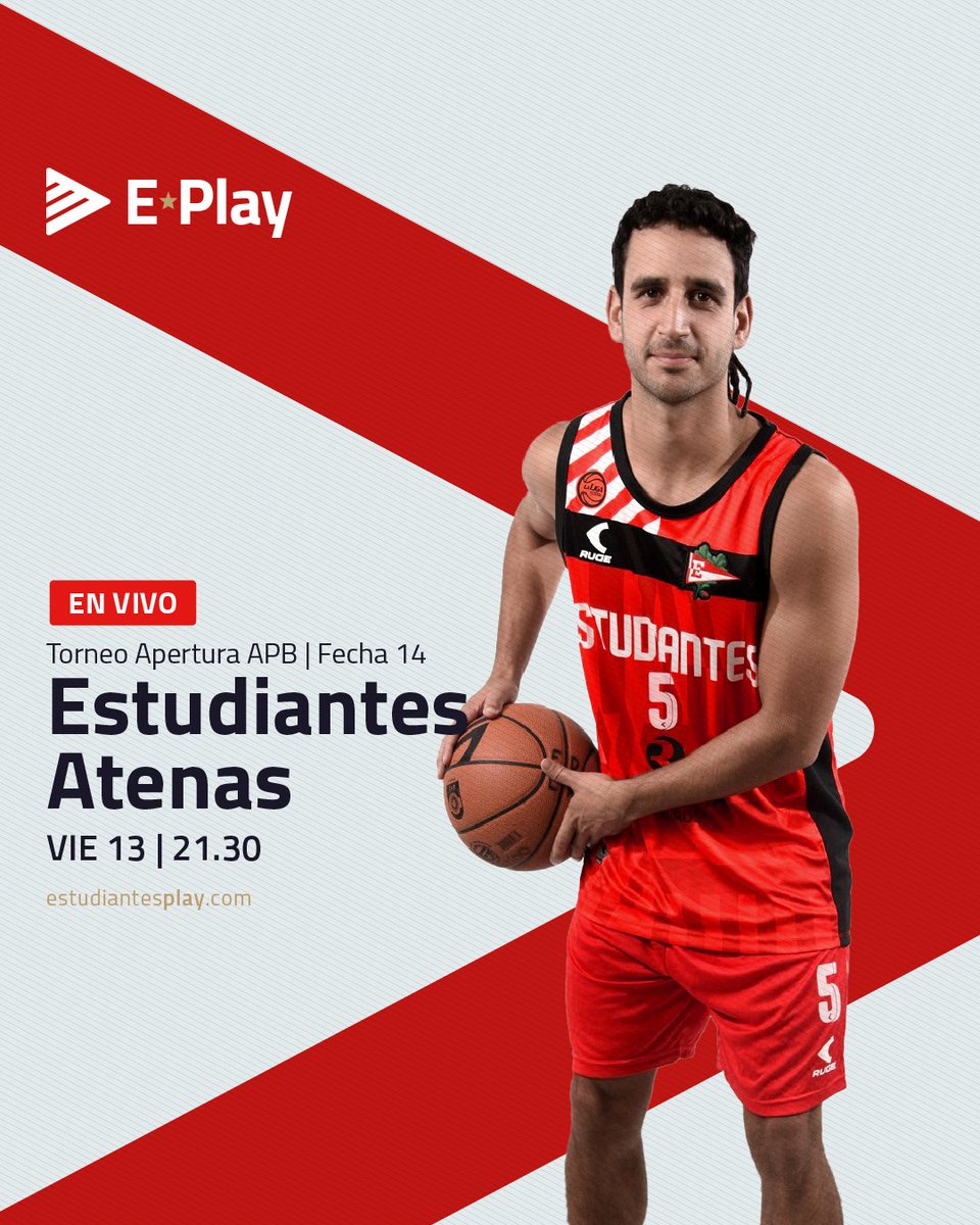 Estudiantes Play (@estudiantesplay) on Twitter photo 🏀 ¡Noche de basquet! 🇦🇹
🏆 Torneo Apertura APB
<a href="/EdelpOficial/">Estudiantes de La Plata</a> 🆚 Atenas
⏰ 21:30
¡En VIVO por #EstudiantesPlay!
📲 estudiantesplay.com 🏀 ¡Noche de basquet! 🇦🇹
🏆 Torneo Apertura APB
<a href="/EdelpOficial/">Estudiantes de La Plata</a> 🆚 Atenas
⏰ 21:30
¡En VIVO por #EstudiantesPlay!
📲 estudiantesplay.com