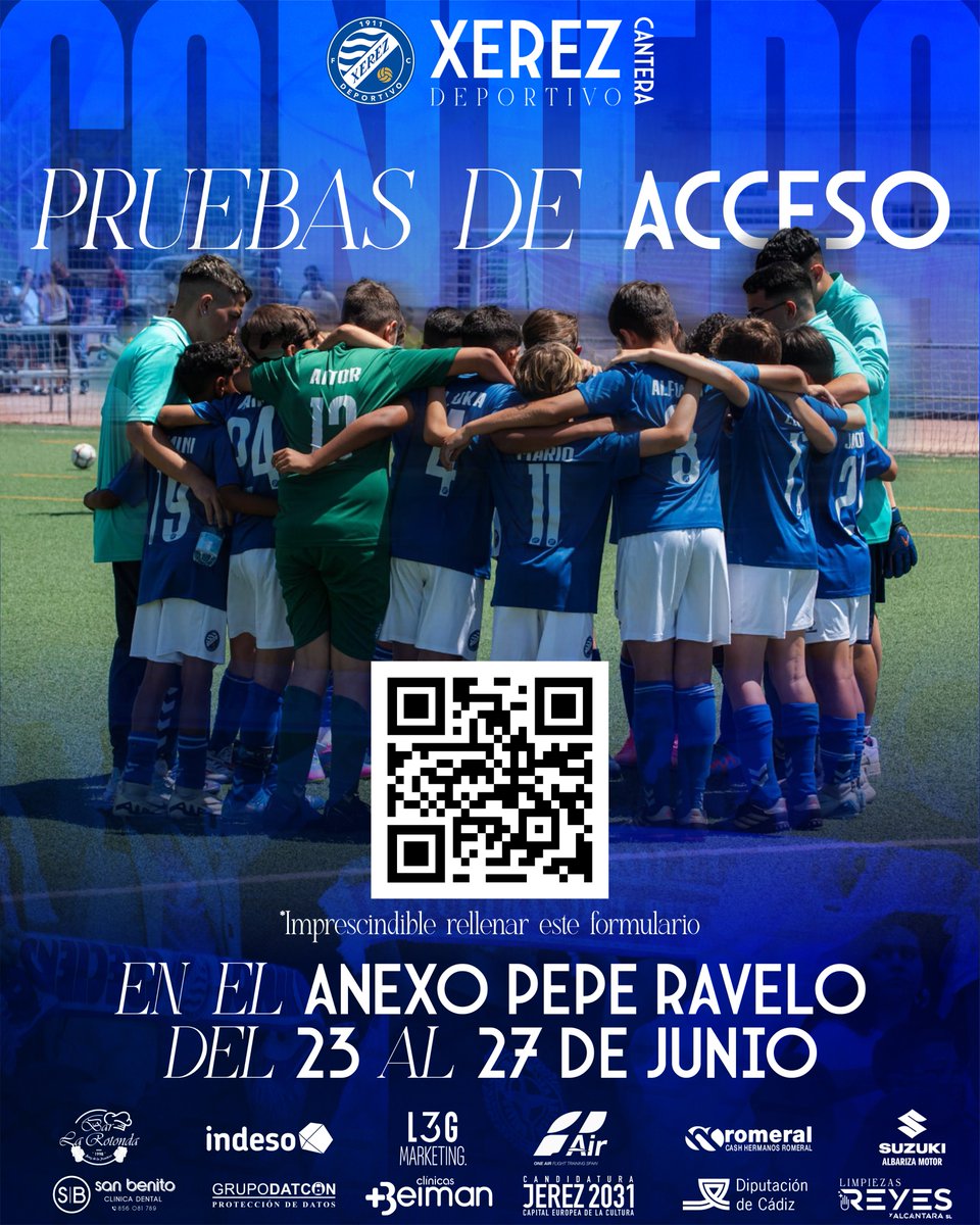 ⚽️👦 ¿Quieres jugar en la #CanteraXDFC?

✍️ Inscríbete ya para las 𝐩𝐫𝐮𝐞𝐛𝐚𝐬 𝐝𝐞 𝐚𝐜𝐜𝐞𝐬𝐨 para la temporada 2025/26

🗓️ Del 23 al 27 de junio
🏟️ Campo de Fútbol Pepe Ravelo

Imprescindible rellenar el formulario online ➡️ tinyurl.com/mvmh6sy7