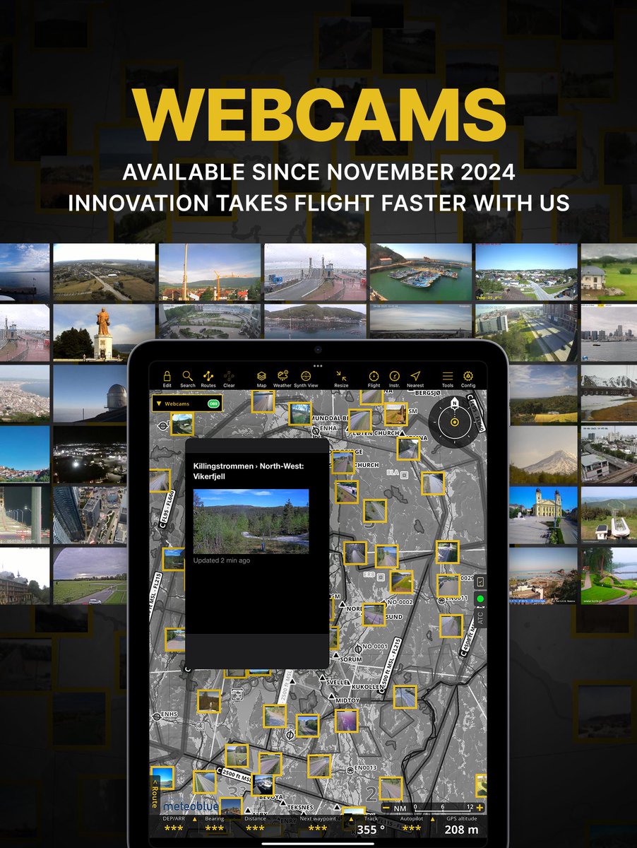 AirNavPro's tweet image. Webcams map layer? Available on Air Navigation Pro since November 2024 – and not just in limited parts of the U.S.

✅ Live weather webcams on the map
✅ Global coverage
✅ Always updated
✅ Included in your existing plan

#FAA #weathercams #efb #generalaviation #foreflight