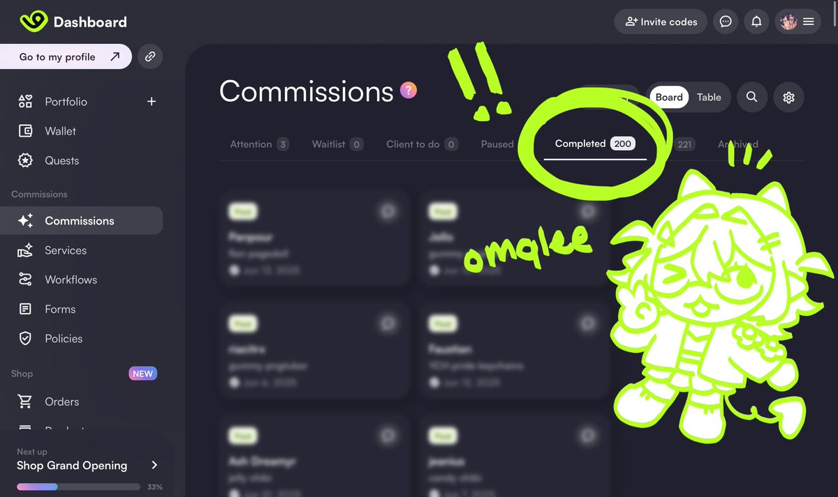 finally have done 200 coms on vgen yay !!! thank you to those who have commissioned me and continue to support me wahh 🥺🥺🩷