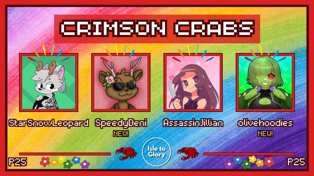 Isle To Glory (@isletoglorymcci) on Twitter photo 🌈Announcing the Crimson Crabs!🌈
<a href="/StarSnowDraws/">StarSnowLeopard 🔜 Furry Migration</a> <a href="/SpeedyDeni_/">SpeedyDeni</a> <a href="/AssassinJillian/">jillian</a> <a href="/olivehoodies/">olive 🫒</a>
Watch them show their pride on June 29th at 3pm EST! 🌈Announcing the Crimson Crabs!🌈
<a href="/StarSnowDraws/">StarSnowLeopard 🔜 Furry Migration</a> <a href="/SpeedyDeni_/">SpeedyDeni</a> <a href="/AssassinJillian/">jillian</a> <a href="/olivehoodies/">olive 🫒</a>
Watch them show their pride on June 29th at 3pm EST!