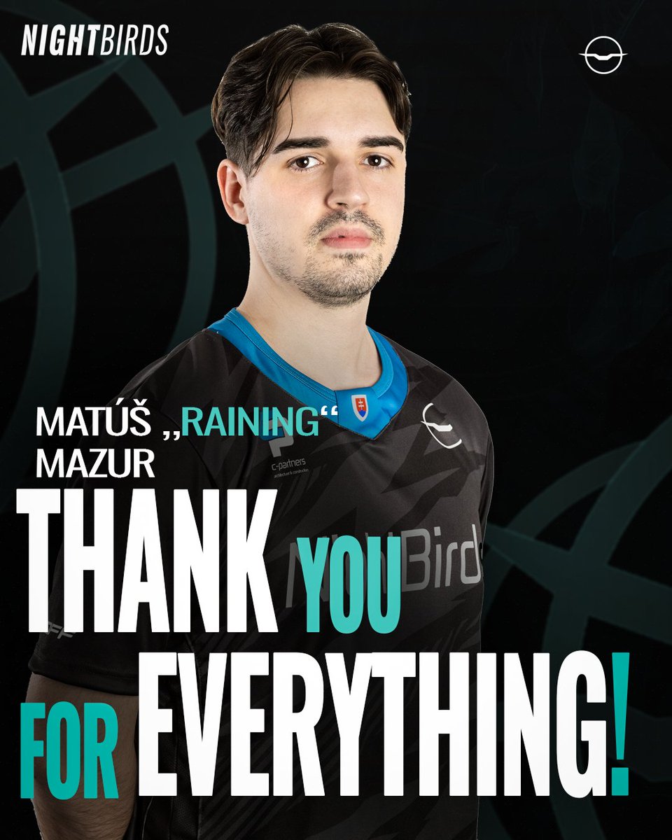 It's a terrible day for rain... 😢
As we approach the Summer Split, we're making some changes.
A huge thank you goes to raining, who helped us win two titles. Wishing him all the best in the next chapter. Once a NightBird, always a NightBird. 💙
