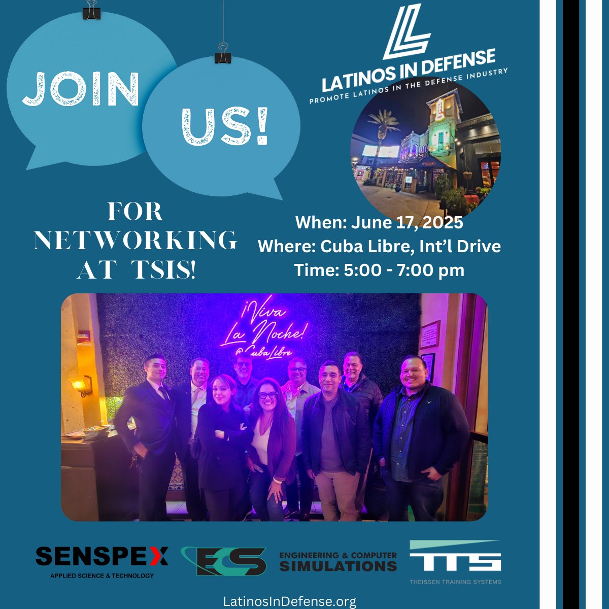 We are #ECSProud to sponsor Latinos in Defense.  

They are holding a networking event next week on June 17th.  We hope to see you all there. 

latinosindefense.org