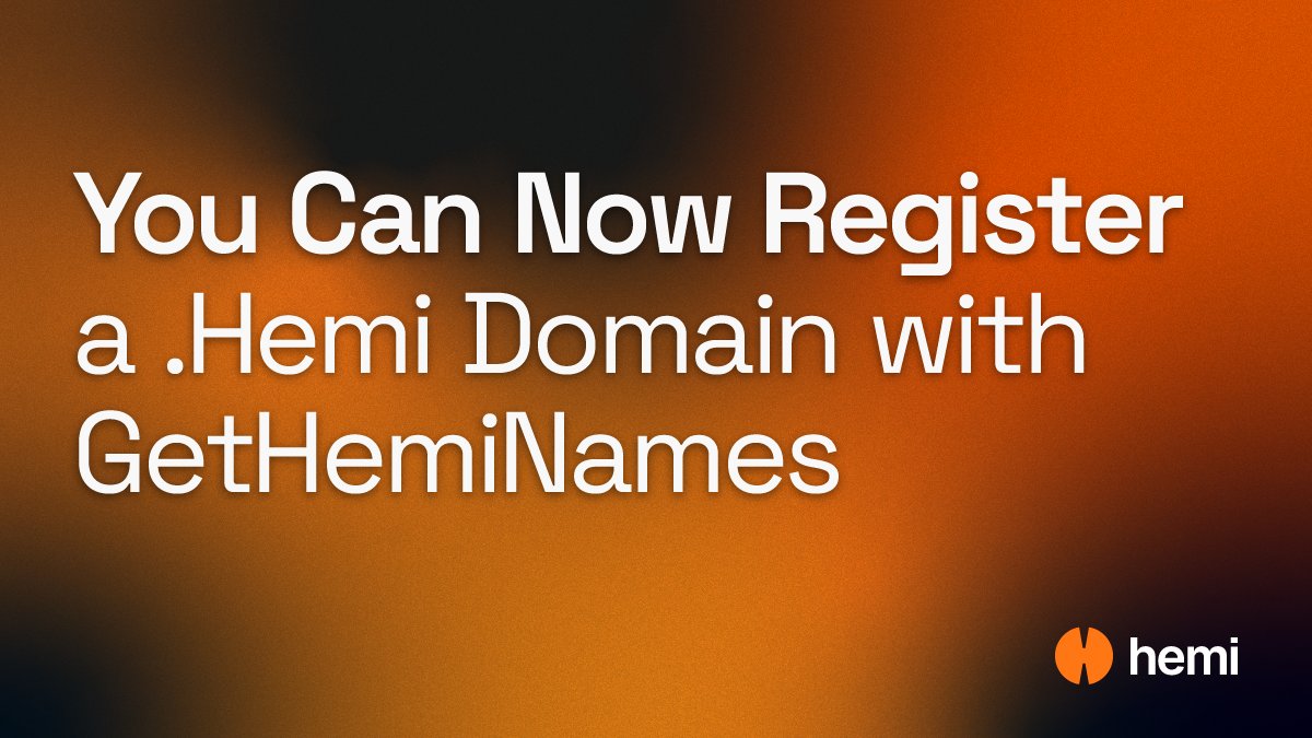 Hemi (@hemi_xyz) on Twitter photo No more copy-pasting wallet strings. You can now register a .hemi name with <a href="/getHemiNames/">getHemiNames | hello.hemi</a>!
✅ Readable
✅ Recognizable
✅ Ready to use with MetaMask Snap
Claim your identity on Hemi ⤵️
hemi.xyz/blog/you-can-n… No more copy-pasting wallet strings. You can now register a .hemi name with <a href="/getHemiNames/">getHemiNames | hello.hemi</a>!
✅ Readable
✅ Recognizable
✅ Ready to use with MetaMask Snap
Claim your identity on Hemi ⤵️
hemi.xyz/blog/you-can-n…