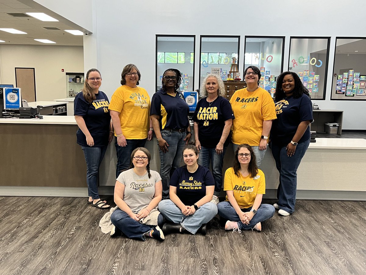 CCPL Staff is proudly wearing Blue and Gold in support of Our Awesome <a href="/murraystateuniv/">Murray State University</a> <a href="/MSURacers/">Murray State Racers Athletics</a>  <a href="/RacersBaseball/">Murray State Baseball</a> Team!!

Wishing the Murray State University Baseball Team the best of luck in Omaha!!

GO Racers!!

#callowaycountylibrary
