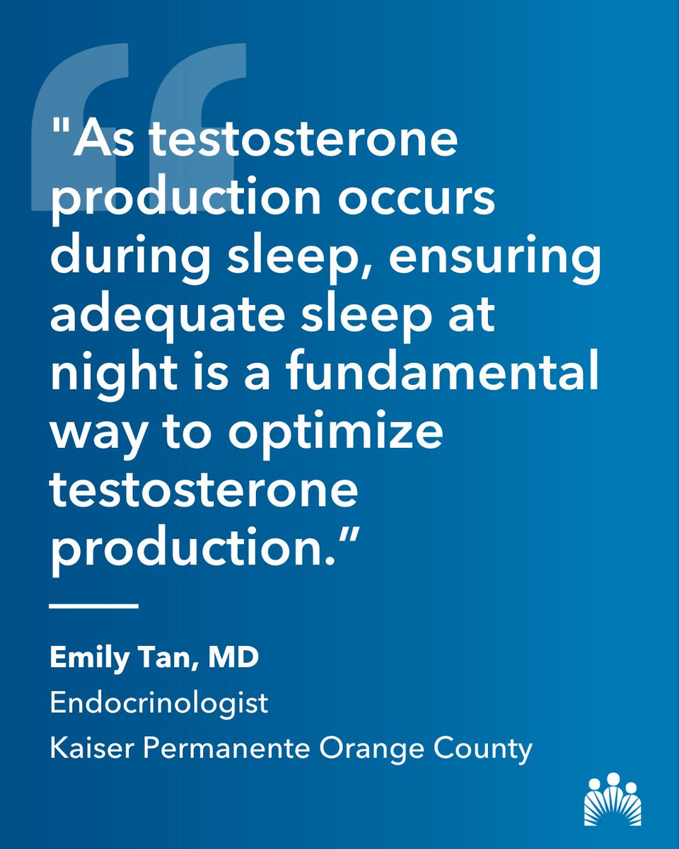 #DYK that age can affect hormone levels, sometimes leading to low #testosterone? Endocrinologist Dr. Emily Tan explains how a lack of sleep may be impacting your hormones and what steps you can take to naturally improve them. k-p.li/44kGa95
