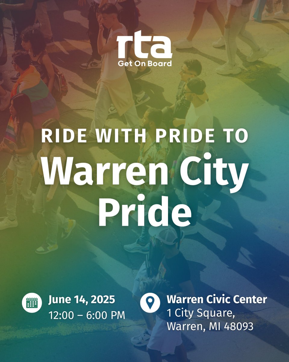 Heading to Warren City Pride this weekend? You can get there using transit. Just determine the best SMART route, and you'll be aboard an inclusive and accessible ride to Pride. 
 
👉 Event details at warrencitypride.com