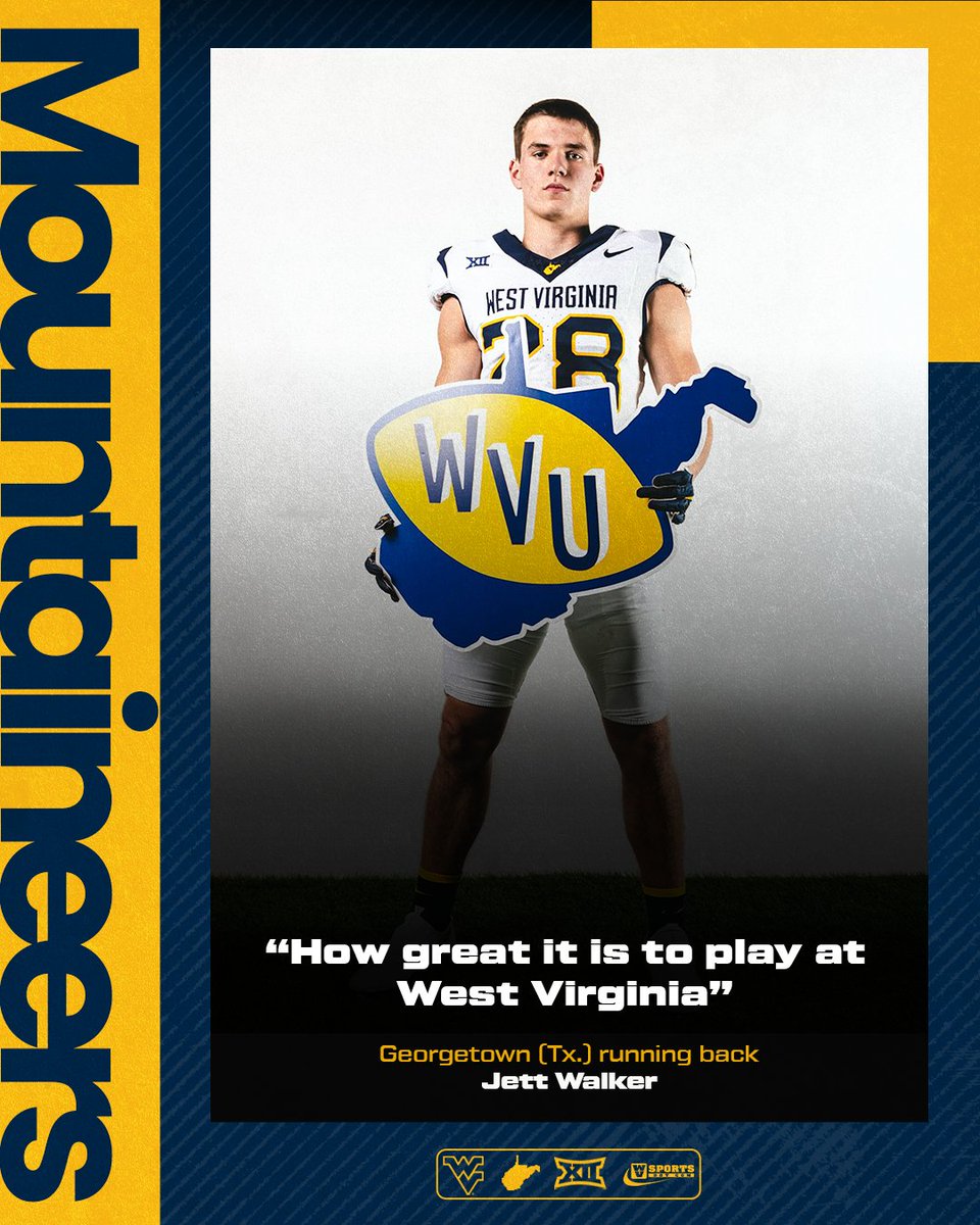 2026 RB Jett Walker was already committed to #WVU, but his official visit made things even clearer as he sees how he fits into the future. #HailWV 

Interview 👉 gowvu.us/uxg