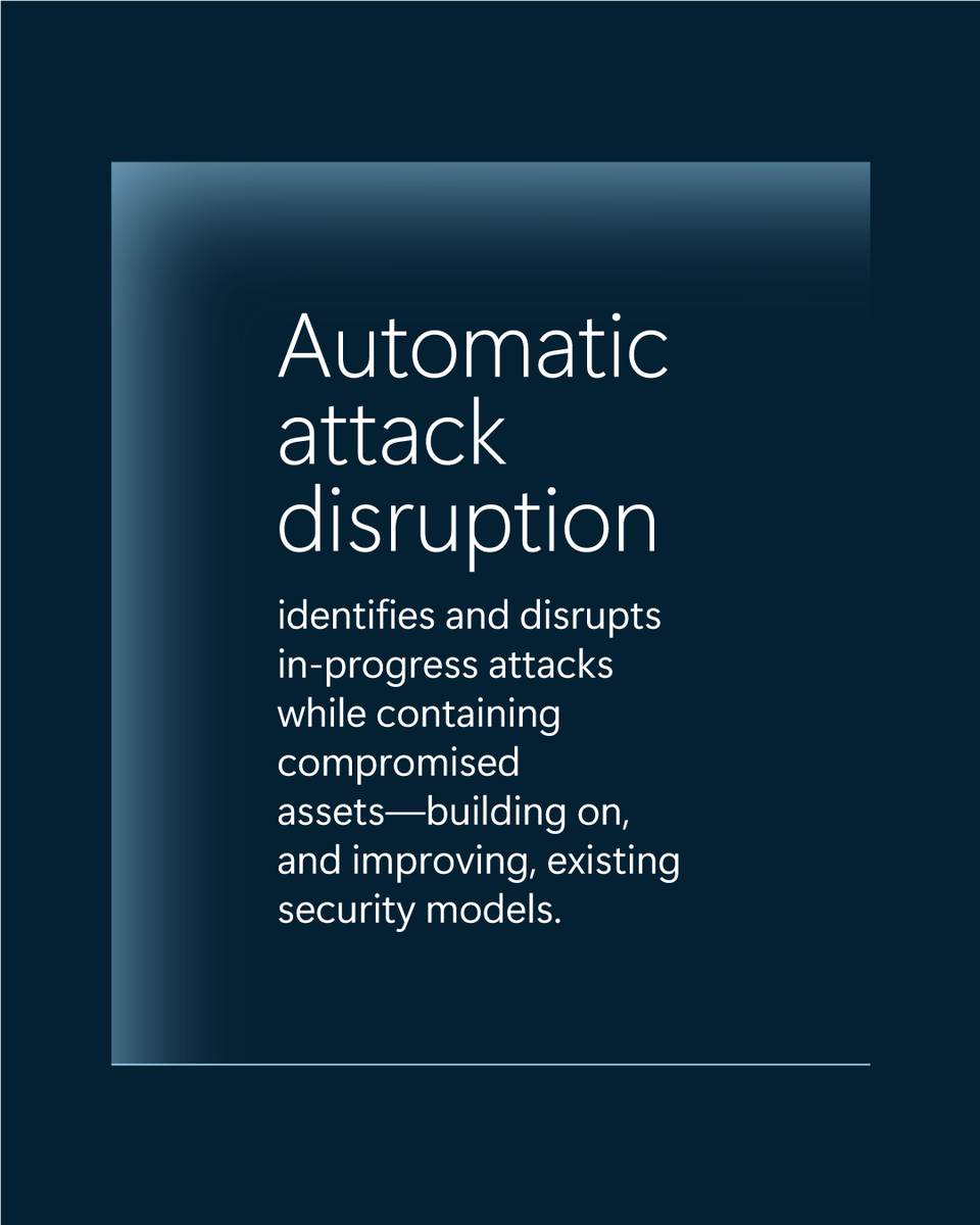 msftsecurity's tweet photo. From e-mail to endpoint, attacks move in minutes. Microsoft Security uses automatic attack disruption to act in real time and close the speed gap—stopping threats before they spread: https://t.co/JUq8uwlDKE https://t.co/cqwKeygahu