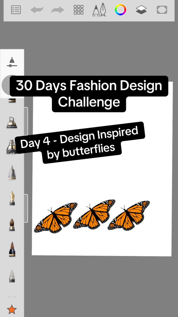 _winnie_e's tweet photo. Day 4: Design Inspired by Butterflies 🦋✨
#Day4 #ButterflyInspired #FashionIllustration #30DayFashionChallenge #MetamorphosisInStyle #StyleSketch #NatureInspiresDesign #ArtToFashion #IllustrationOfTheDay #FashionCreatives #FeminineFashion #FashionArt #SketchbookInspo https://t.co/AmM6E07Xsl