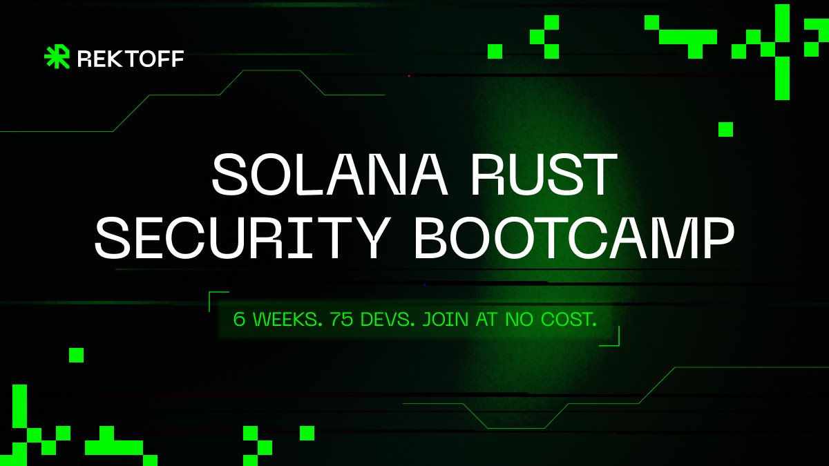 rektoff_xyz's tweet image. 1/ 
most bootcamps teach you how to code.
we’re here to teach you how systems fail

&amp;gt; 6-week Rust + Solana security bootcamp
for those who want to think like attackers or ship resilient products 

supported by @SolanaFndn 

free to join, limited seats.
kicks off June 30