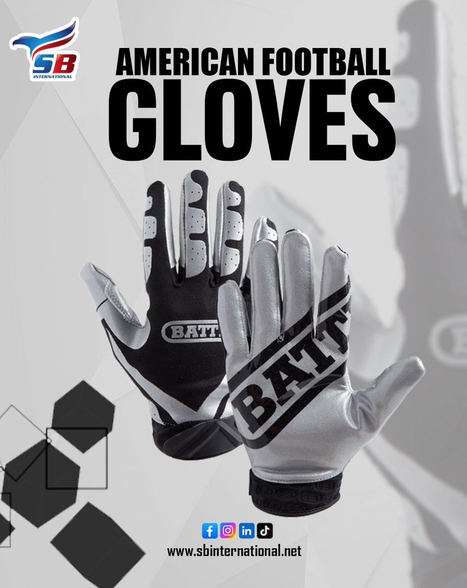 🔥⚽ Custom American Football Gloves ⚽🔥
Manufacturer Of Apparel &amp; Sports Wears Based In Pakistan Get Your Products At Factory Prices.

Website: sbinternational.net
Email: info@sbinternational.net

#AmericanFootballGloves #CustomFootballGear #SBInternational #FootballUniform