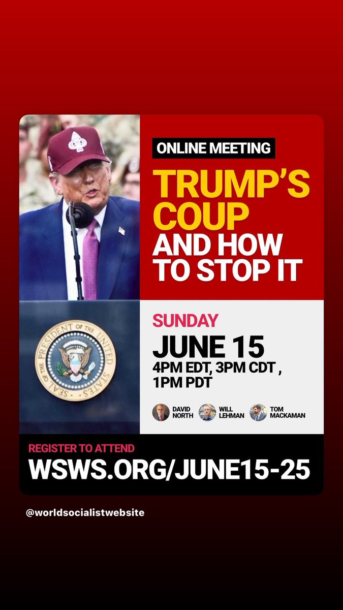 REGISTER NOW! wsws.org/06-15-2025