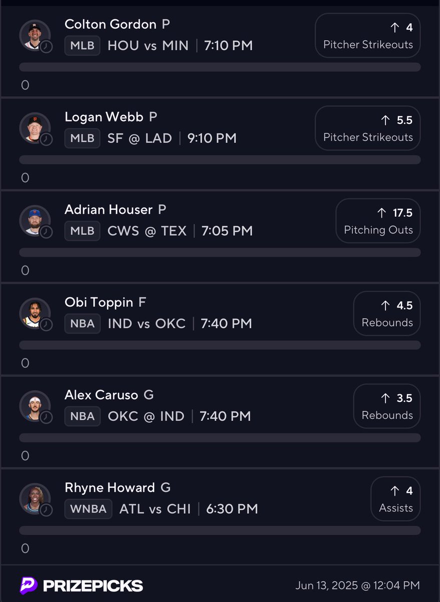 Here is my NBA/MLB/WNBA PrizePicks slip I am running on flex Friday. Risk free time to smack!