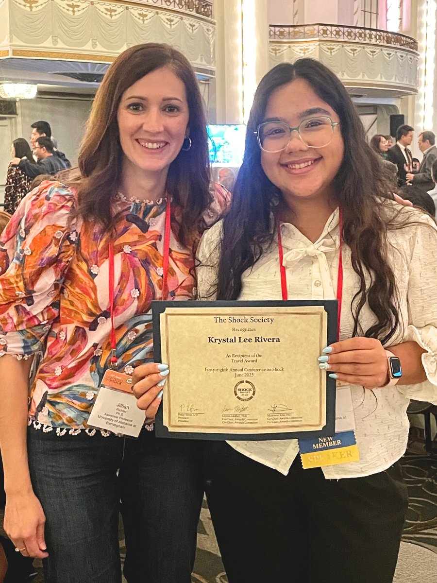 UABTrauma (@uabtrauma) on Twitter photo Ph.D. candidate Krystal Rivera, mentee of associate professor Dr. Jillian Richter, presented research at ShockCon earlier this month! Read more: bit.ly/4n0mHmq
<a href="/ShockSociety/">The Shock Society</a> #ShockCon2025 #traumaresearch Ph.D. candidate Krystal Rivera, mentee of associate professor Dr. Jillian Richter, presented research at ShockCon earlier this month! Read more: bit.ly/4n0mHmq
<a href="/ShockSociety/">The Shock Society</a> #ShockCon2025 #traumaresearch