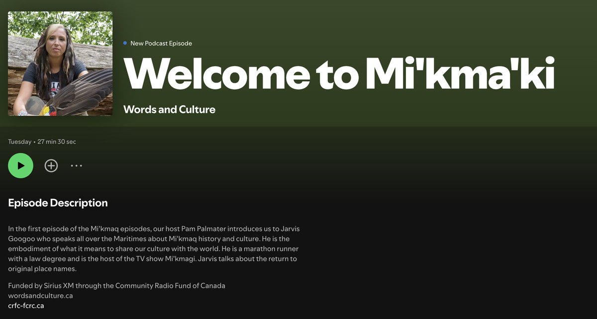 CRFC / FCRC (@crfcfcrc) on Twitter photo 🎙️Nouveau chez « Words and Culture » : « Welcome to Mi’kma’ki » (en anglais). <a href="/Pam_Palmater/">Pam Palmater</a> nous présente Jarvis Googoo—ambassadeur de la culture mi'kmaq.
🎧 Écouter : bit.ly/4mXpUmO
đź”— En savoir plus : wordsandculture.ca
#FCRC #PamPalmater #SiriusXMCanada 🎙️Nouveau chez « Words and Culture » : « Welcome to Mi’kma’ki » (en anglais). <a href="/Pam_Palmater/">Pam Palmater</a> nous présente Jarvis Googoo—ambassadeur de la culture mi'kmaq.
🎧 Écouter : bit.ly/4mXpUmO
đź”— En savoir plus : wordsandculture.ca
#FCRC #PamPalmater #SiriusXMCanada