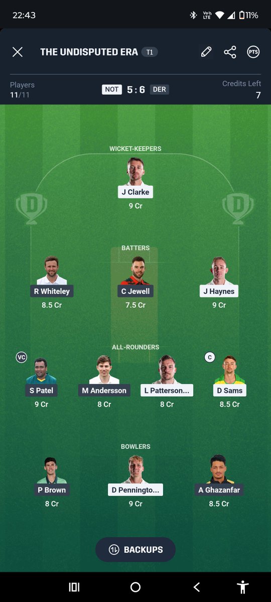 SwasthSarcasm's tweet photo. Nottinghamshire opt to bowl first. Join 3 and 4 members contests π #NOTvDER #T20Blast https://t.co/xZ3660Y6cG