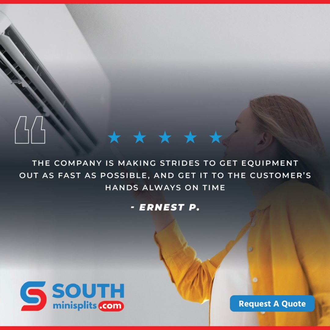 SouthMiniSplits's tweet photo. ⭐ Feedback Friday is here again! ⭐

We're kicking off the weekend with a shoutout to our amazing customer— Ernest P. We're dedicated to providing fast, efficient, and dependable service every step of the way. 

#HVAC #MiniSplitSystems #CustomerReview #ReviewOfTheWeek https://t.co/CS5XHZqGdO