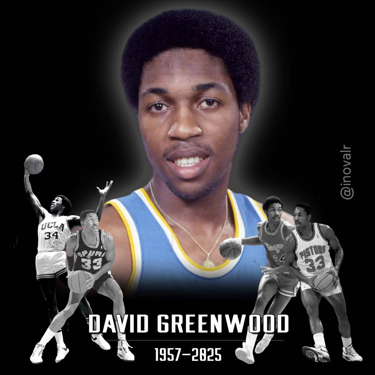 Iván N. R. (@inovalr) on Twitter photo Rest in Peace #️⃣3️⃣4️⃣ 😔.
David Greenwood 🇺🇸 1957-2025 #DEP #RIP 🙏
12× 🏀 #NBA
1× 🏆 #NBA
1× #NBAAllRookie
<a href="/Verbum_Dei/">Verbum Dei Jesuit High School</a> <a href="/UCLAMBB/">UCLA Men’s Basketball</a> #CincinnatiRoyals <a href="/chicagobulls/">Chicago Bulls</a> <a href="/spurs/">San Antonio Spurs</a> <a href="/nuggets/">Denver Nuggets</a> <a href="/DetroitPistons/">Detroit Pistons</a> <a href="/NBA/">NBA</a> <a href="/NBAHistory/">NBA History</a> <a href="/NBAalumni/">NBA Alumni 🏀</a> <a href="/TheCBE/">TheCBE</a> #ncaa Rest in Peace #️⃣3️⃣4️⃣ 😔.
David Greenwood 🇺🇸 1957-2025 #DEP #RIP 🙏
12× 🏀 #NBA
1× 🏆 #NBA
1× #NBAAllRookie
<a href="/Verbum_Dei/">Verbum Dei Jesuit High School</a> <a href="/UCLAMBB/">UCLA Men’s Basketball</a> #CincinnatiRoyals <a href="/chicagobulls/">Chicago Bulls</a> <a href="/spurs/">San Antonio Spurs</a> <a href="/nuggets/">Denver Nuggets</a> <a href="/DetroitPistons/">Detroit Pistons</a> <a href="/NBA/">NBA</a> <a href="/NBAHistory/">NBA History</a> <a href="/NBAalumni/">NBA Alumni 🏀</a> <a href="/TheCBE/">TheCBE</a> #ncaa