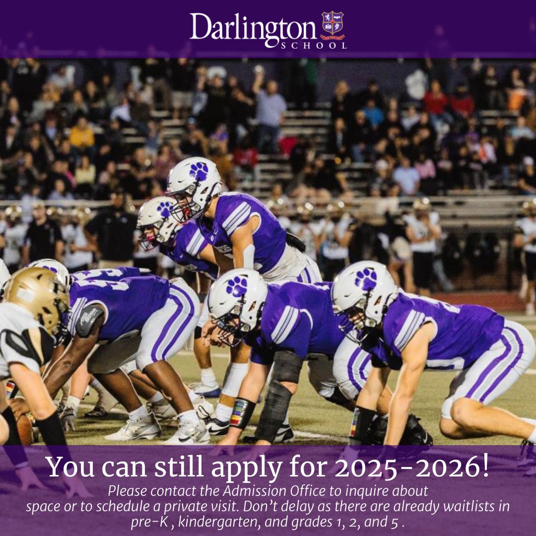 We are still accepting applications for the 2025-2026 school year! Schedule your private tour today at darlingtonschool.org/visit or by emailing admission@darlingtonschool.org.