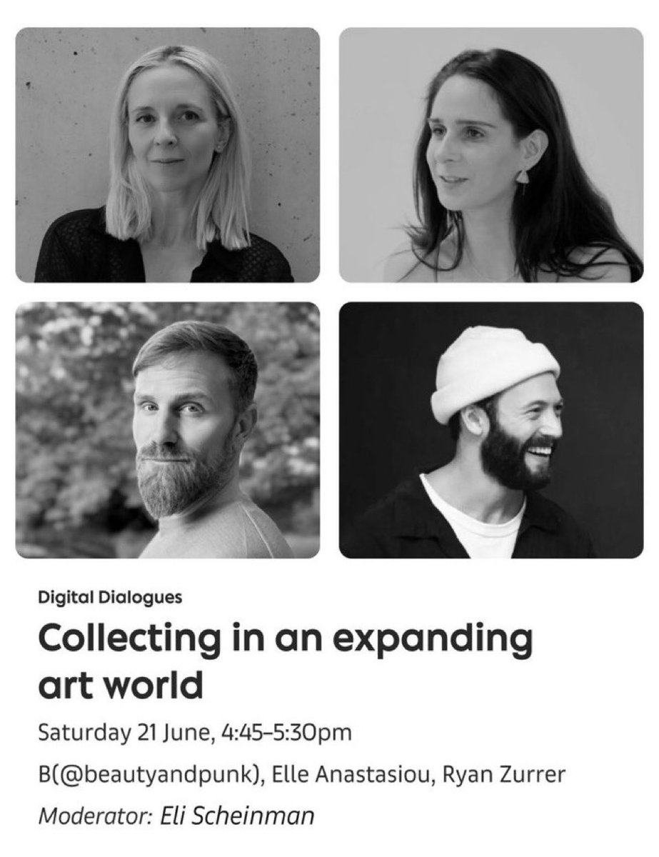 Will be moderating this panel next week at Art Basel in Basel.

We have much to unpack about the current and future landscape of collecting.

Joined by Ryan, B and Elle.