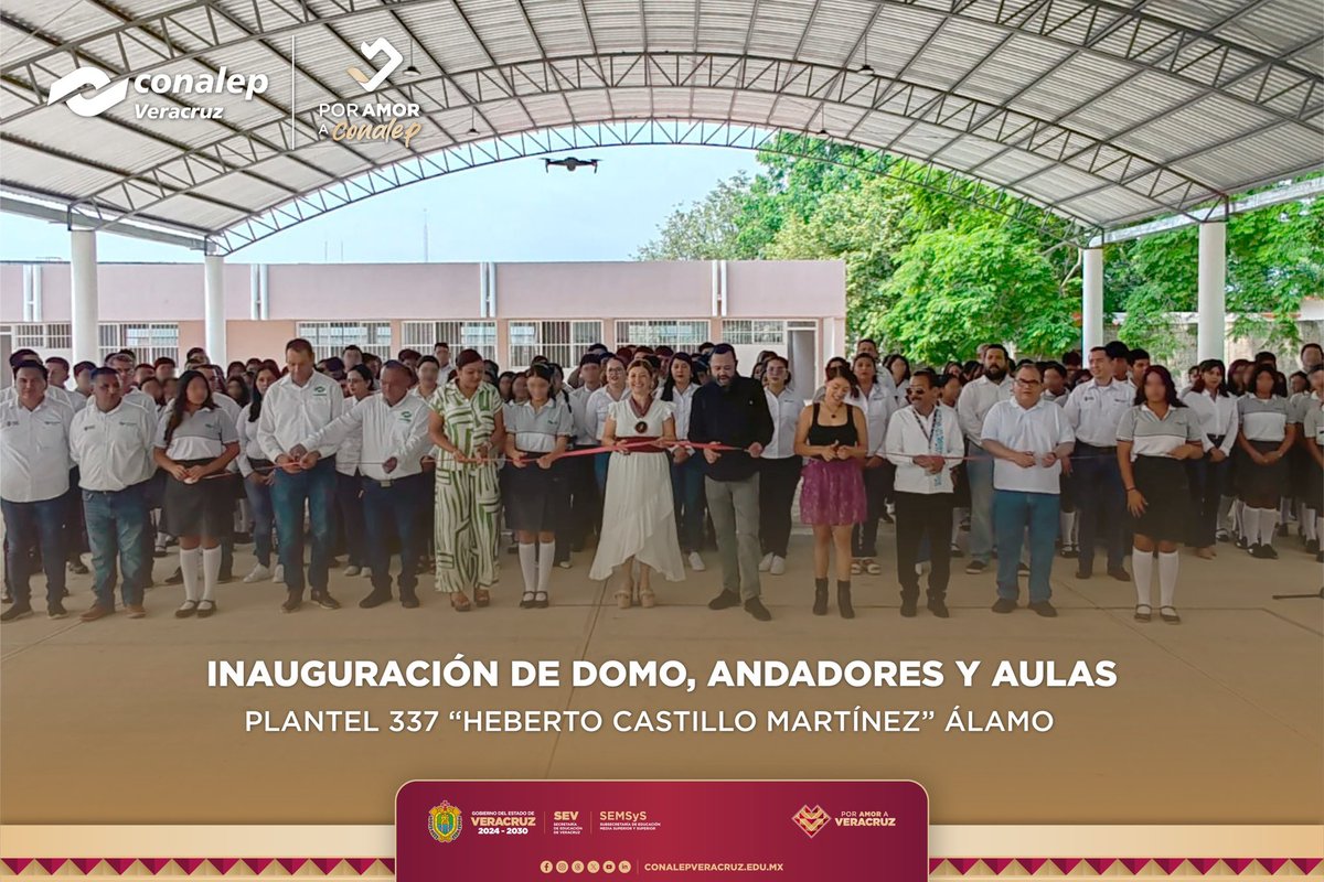 ConalepVeracruz's tweet photo. El 12 de junio del presente,  se llevó a cabo la entrega oficial del Edificio Administrativo, Domo y Andadores en el Plantel 337 “Heberto Castillo Martínez” de Álamo Temapache. https://t.co/aROjdupjfD