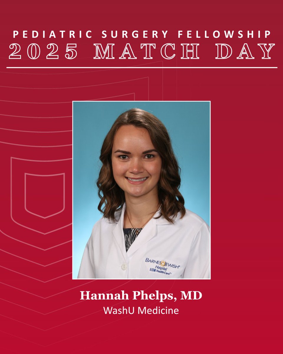 General Surgery Residency at WashU Medicine (@washusurgres) on Twitter photo It's a match! Dr. Hannah Phelps is staying with us for pediatric surgery fellowship. Congrats, Dr. Phelps! #WashUPediatricSurgery #WashUMedicine #WashUSurgery <a href="/WashUMedPedSurg/">WashU Medicine Division of Pediatric Surgery</a> It's a match! Dr. Hannah Phelps is staying with us for pediatric surgery fellowship. Congrats, Dr. Phelps! #WashUPediatricSurgery #WashUMedicine #WashUSurgery <a href="/WashUMedPedSurg/">WashU Medicine Division of Pediatric Surgery</a>
